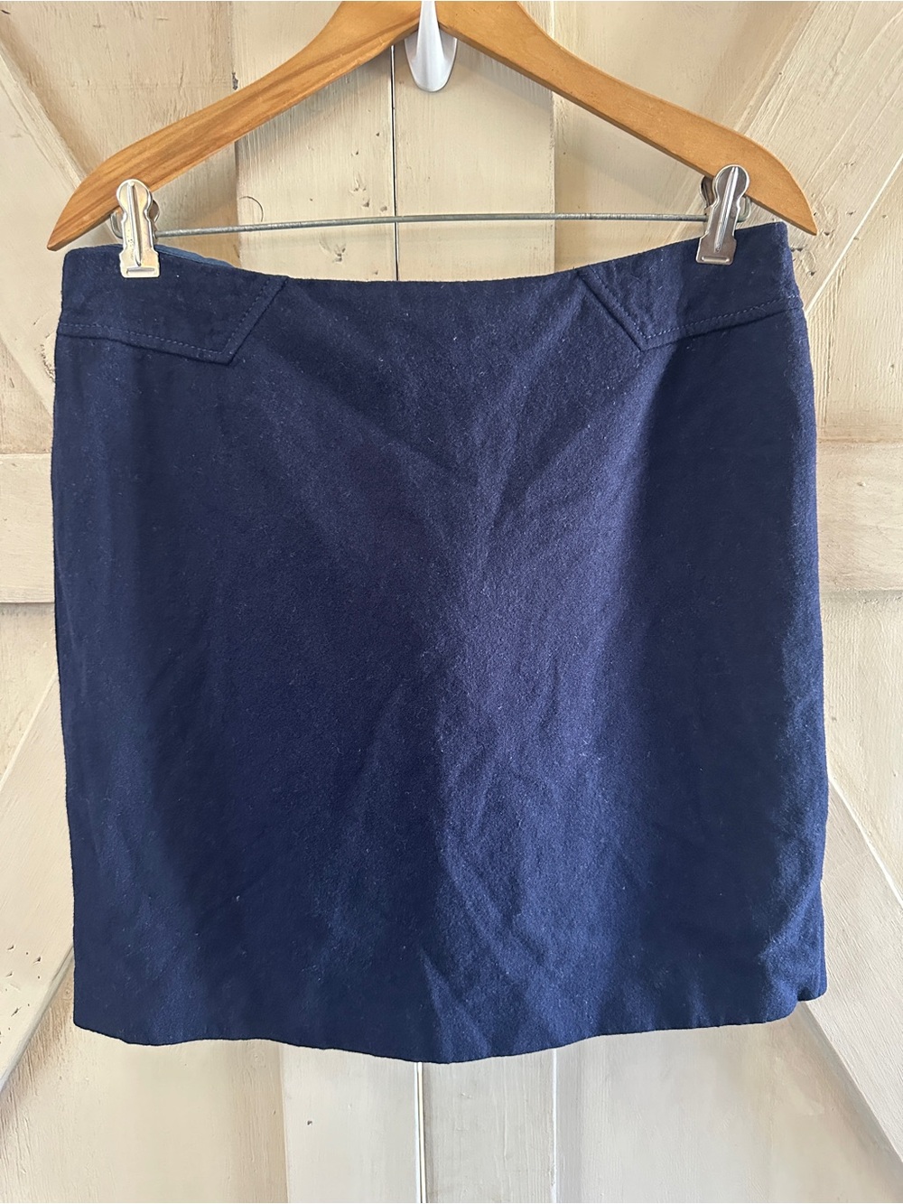 Esprit Navy Wool Blend Mini Skirt Size 10 EU 42 Lined Career Classic